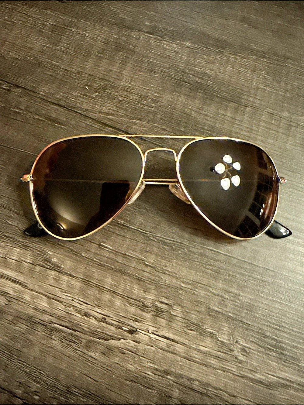 Aviator Sunglasses in Black & Gold